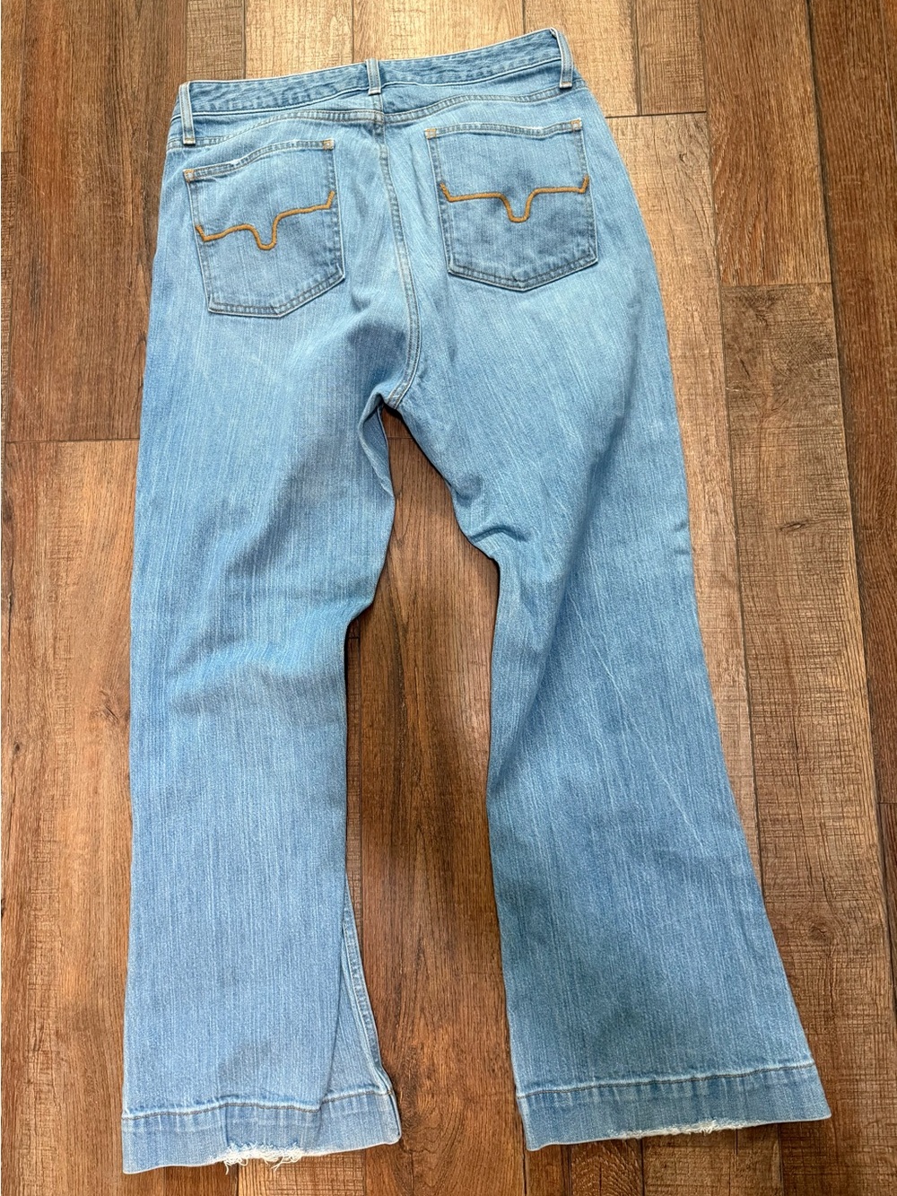 Kimes Ranch Light Blue Flare Jeans with Contrast Pocket Stitching